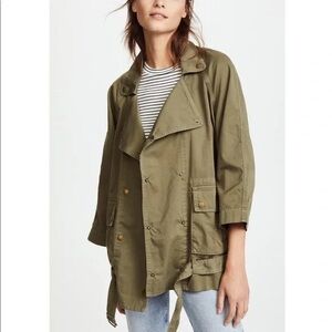 Current Elliott Women's Infantry Jacket Dune Beige Size 1/Small No‎ Belt